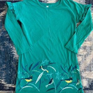 Tea Collection Green Cotton Dress.  Girls Size 8